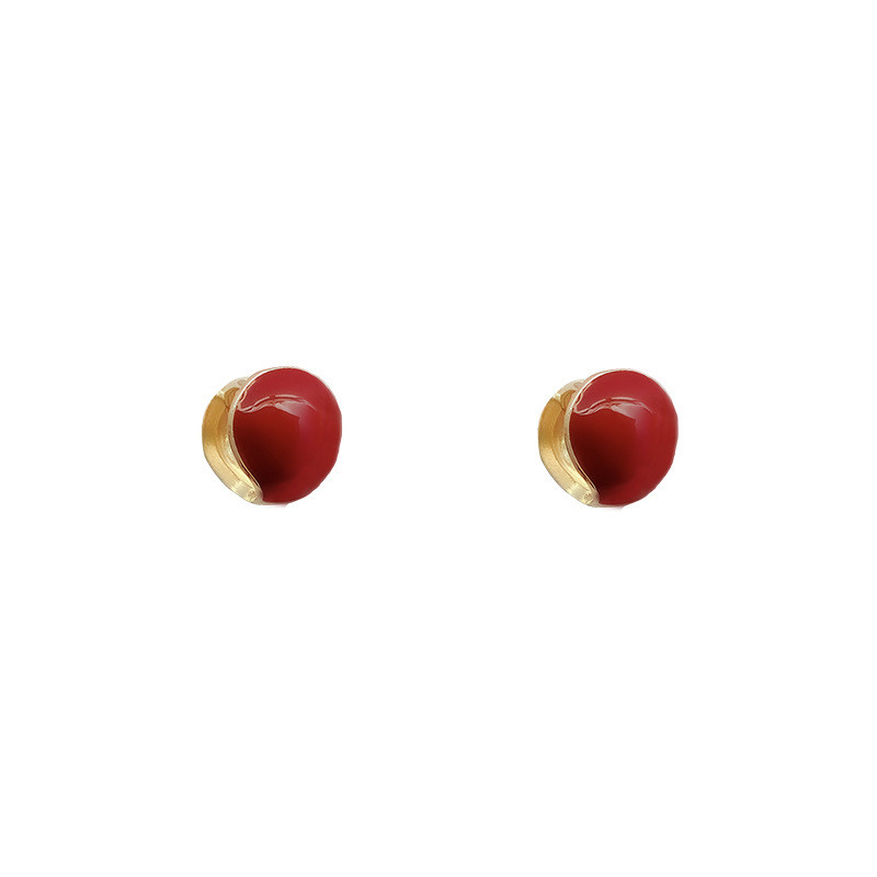 Korean Promotion Exquisite Acacia Red Bean Earrings Fashion Trendy Simple Versatile Earrings Women's Jewelry