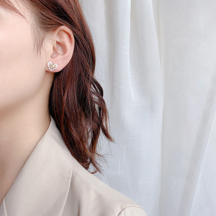 Love Pearl Stud Earrings Simple Trendy Female Earrings Fashion Tide Personality Elegant Trend