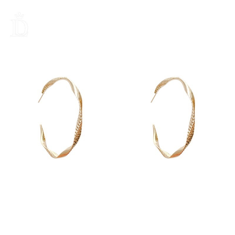 Creative Twisted Hoop Earrings For Women Big Gold Silver Color Round Circle Earring Jewelry Female Loop