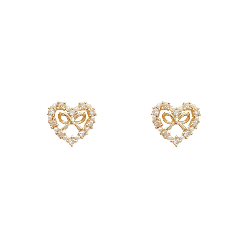 Heart Vintage Earrings Bow Inside  Hollow Heart Jewelry for Women 2022 Promotion Valentines Gift Accessories Wholesale