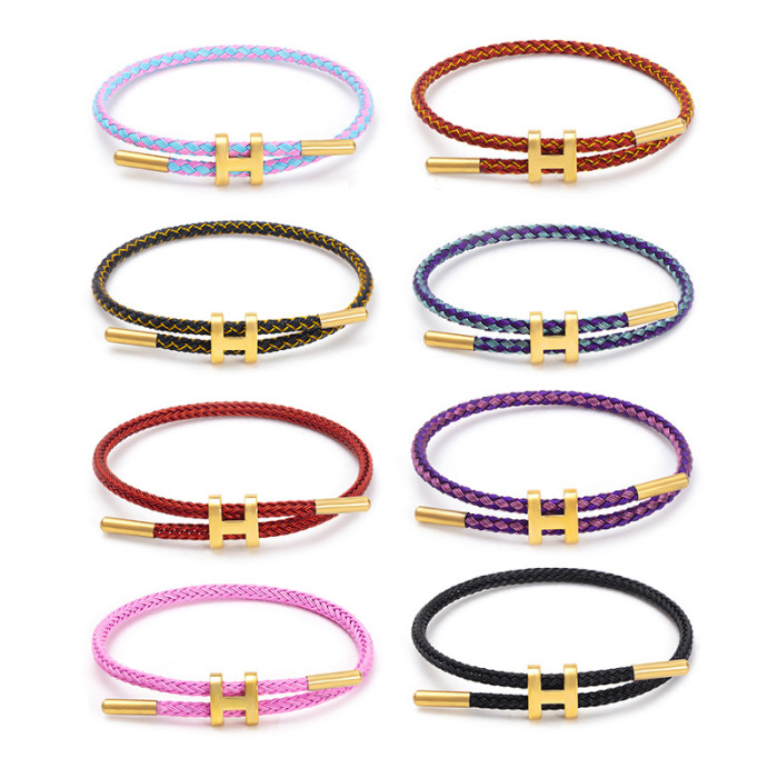 Woven Adjustable Bracelet Stainless Steel Bracelets Arm Stacking Fashion Jewelry