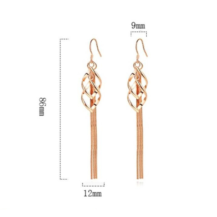 Wholesale S925 Sterling Silver Trendy Jewelry High Quality Women Fashion Earrings Retro Long Tassel Hollow Exaggerated Earrings