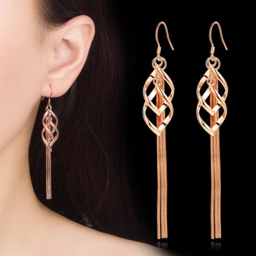 Wholesale S925 Sterling Silver Trendy  Jewelry Women Fashion Gold and Silver Earrings Long Tassel Star Round Retro Earring
