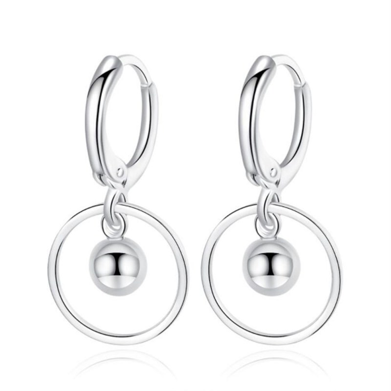 Wholesale S925 Sterling Silver Trendy  Women Jewelry Long Paragraph Tassel Earrings Round Cutout