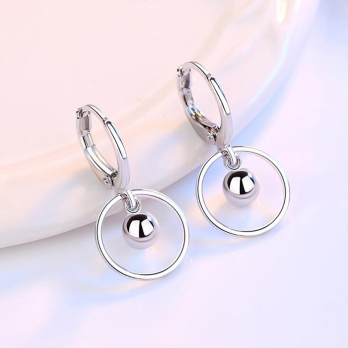 Wholesale S925 Sterling Silver Trendy  Women Jewelry Long Paragraph Tassel Earrings Round Cutout w130