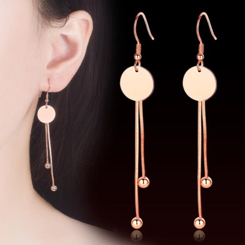 Wholesale S925 Sterling Silver Trendy Jewelry  Women Fashion Earrings Retro Long Tassel Hollow Round Water Drop  Earrings