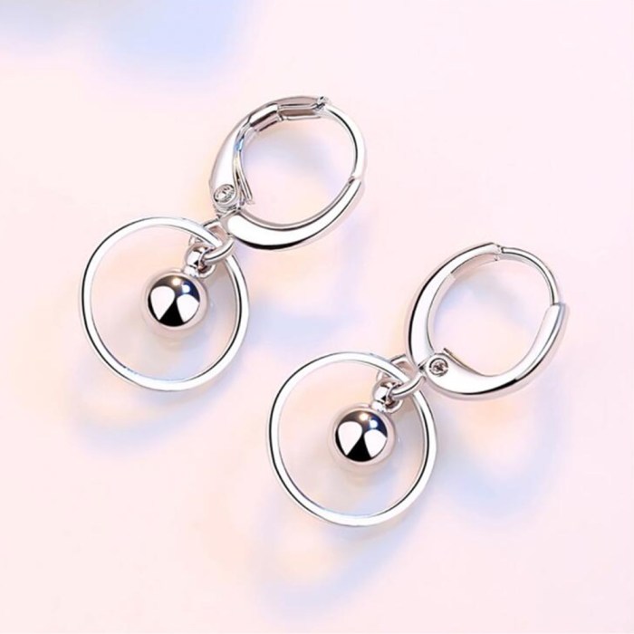 Wholesale S925 Sterling Silver Trendy  Women Jewelry Long Paragraph Tassel Earrings Round Cutout