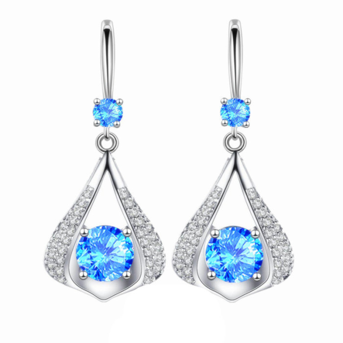 Wholesale S925 Sterling Silver Trendy  Women's Fashion Jewelry High Quality Crystal Zircon Hook Type Long Tassel Earrings