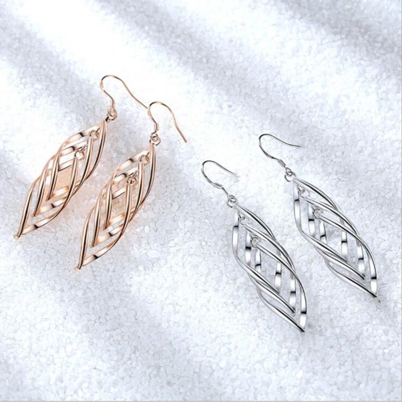 Wholesale 925 Sterling Silver Trendy Jewelry High Quality Women Fashion Retro Long Tassel Hollow Boho Exaggerated  Earrings
