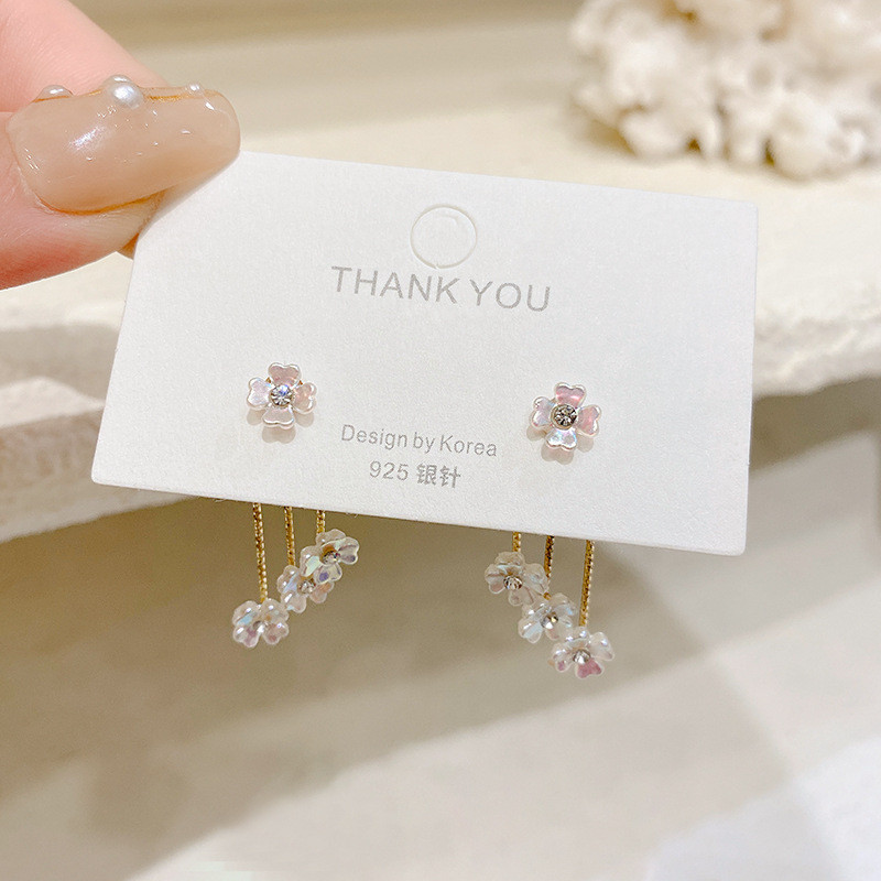 Luxury Fashion Tassel Flower Earrings Cute Flower Earrings Girls Party Jewelry Gifts