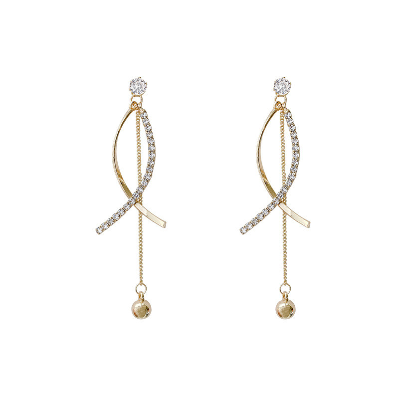 Simple Style Silver Color Long Tassel Earrings Wave Beads Chain Ear Line Earrings For Women Girl Party Jewelry