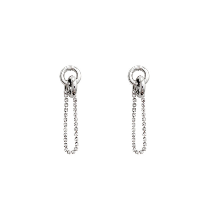 Tassel Chain Hoop Earrings U Tassel Dangle Earring Jewelry for Women Gifts 2905