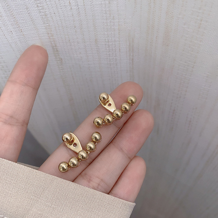Women's Fan Shaped Earrings Back Hanging Earrings Women's Gold Trend Jewelry