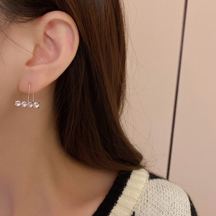 Long Dipper Ear Hook for Women CZ Silver Gold Color Ear Earrings Fashion Jewelry