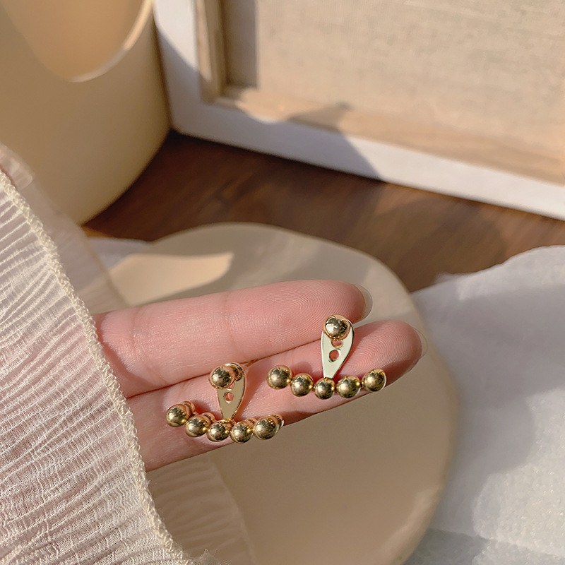 Women's Fan Shaped Earrings Back Hanging Earrings Women's Gold Trend Jewelry