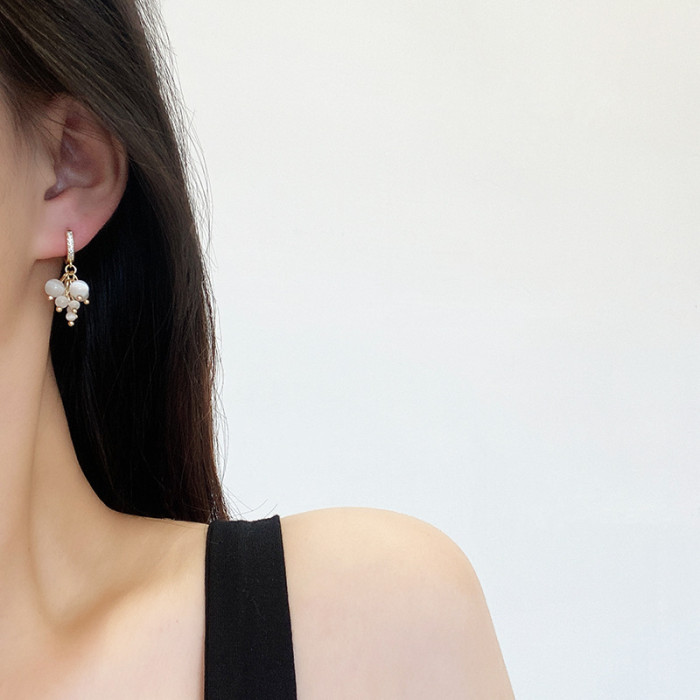 Luxury Grape String Opal Earrings Earhook Trendy Simple Design Original Earrings Women