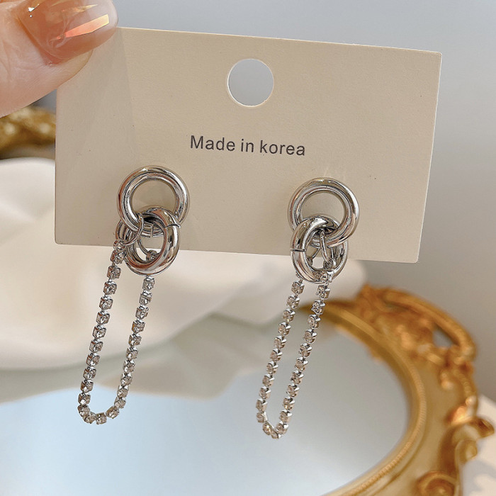 Tassel Chain Hoop Earrings U Tassel Dangle Earring Jewelry for Women Gifts 2905