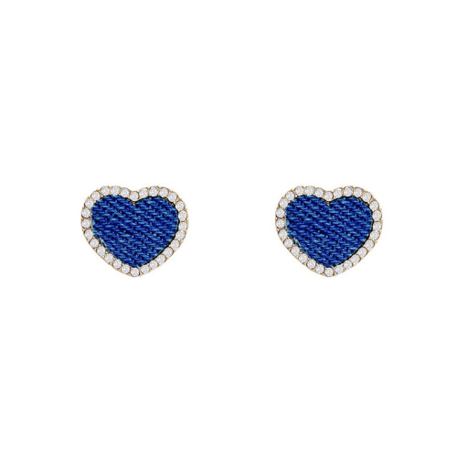 Blue Earrings Bowknot Round Ear Studs Square Ear Jewelry Chains Personality Bohemia Earrings