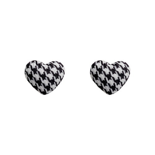 Retro Love Black and White Plaid Earrings Fabric Houndstooth Earrings Wholesale Jewelry Gifts Earrings