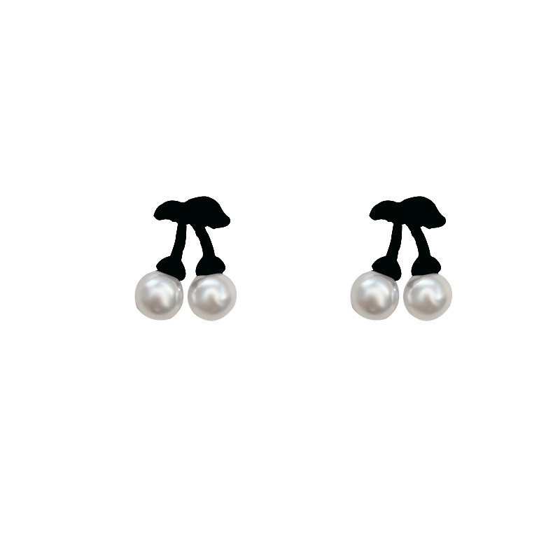 2022 Trendy Cherry Pearl Stud Earrings Fashion Woman Simple And Exquisite Fruit Jewelry