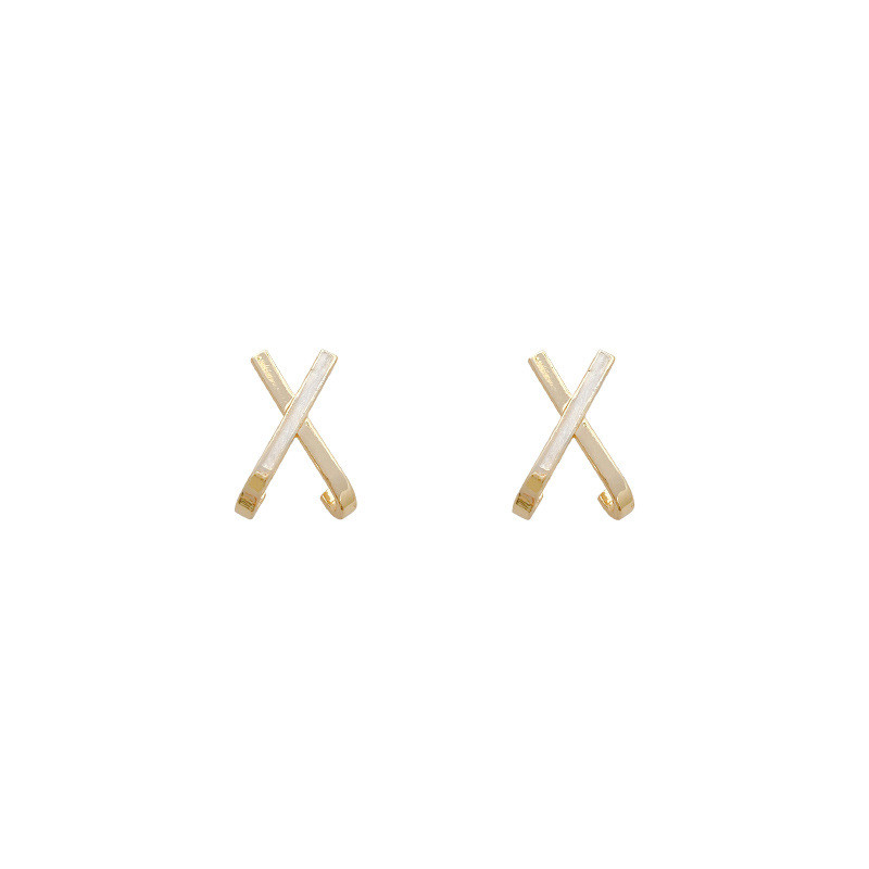 Sterling Silver Letter X Stud Earrings for Women Girls Kids Lady Fashion Jewelry