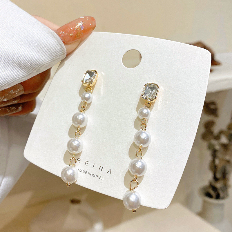 White Freshwater Pearl Long Tassel Earrings for Women Handmade Fashion Jewelry Gift