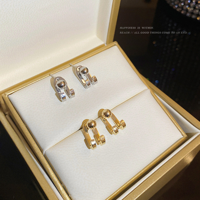 Women Gold Color Hook Earrings Teens Girls Korean Design Dangle Earrings