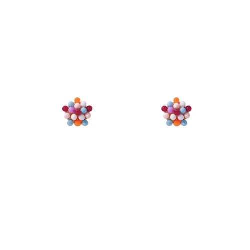 Korean New Sweet Colorful Ball Stud Earrings For Women Fashion Jewelry Candy Color Small