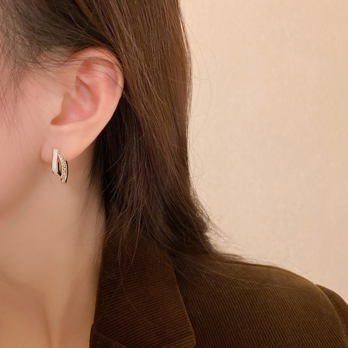 Fashion Simple Arc Shells Double Three Layers Line Earring Temperament Banquet Woman Ear Jewelry