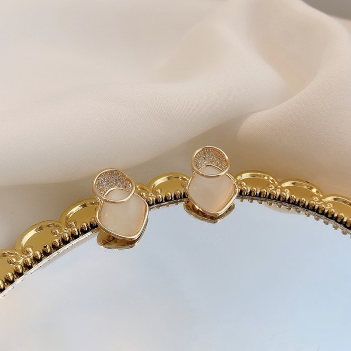 Korean Elegant Opal Stone Earrings For Women Fashion Bohemia Crystal Dangle Ear Jewelry Girl's Luxury Accessories