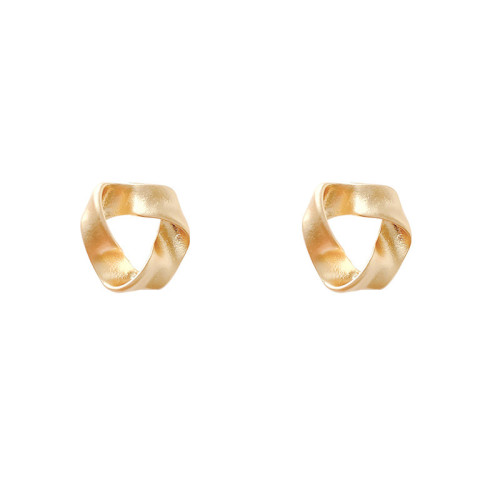 Korean Gold Color Irregular Triangle Earrings Retro Elegant Simple Small Triangle Earrings