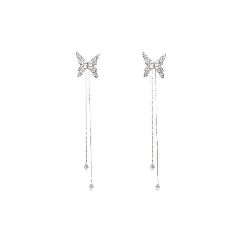 Gemstone Jewelry Earrings Butterfly Zircon Exquisite Long Unique Earrings Jewelry Tassel Earrings