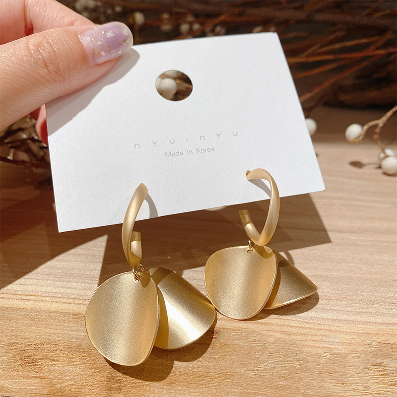 Original Statement Stainless Steel Earrings Woman Gold Matte Round Twist Hoop Big Earrings