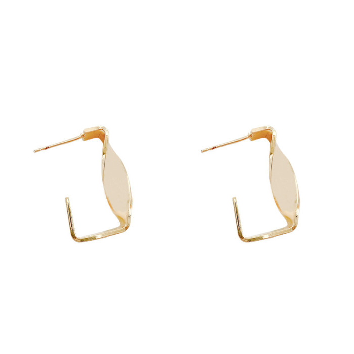 Elegant Stud Earring for Women Stainless Steel Bold Twisted Square Earrings Fashion Jewelry Birthday Gift Freeshipping