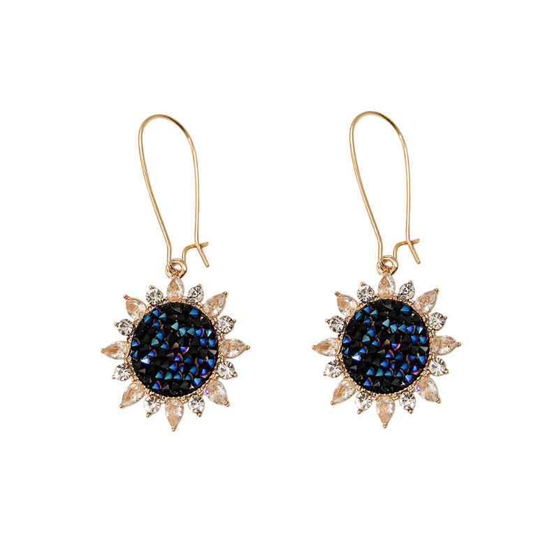 2022 Original Fashion Jewelry Sun Flower Inland Zircon Earrings Female Crystal Trendy Fit Women for Party