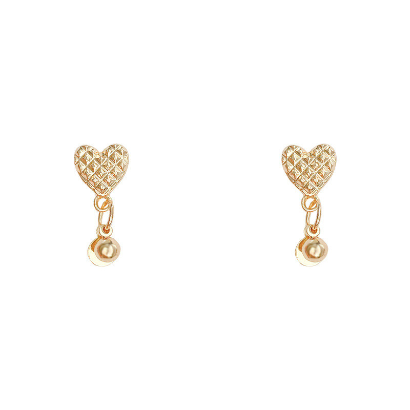 Women Sweet Heart Drop Earrings Party Piercing Screw Ball Dangle Hanging Fashion Jewelry Gift