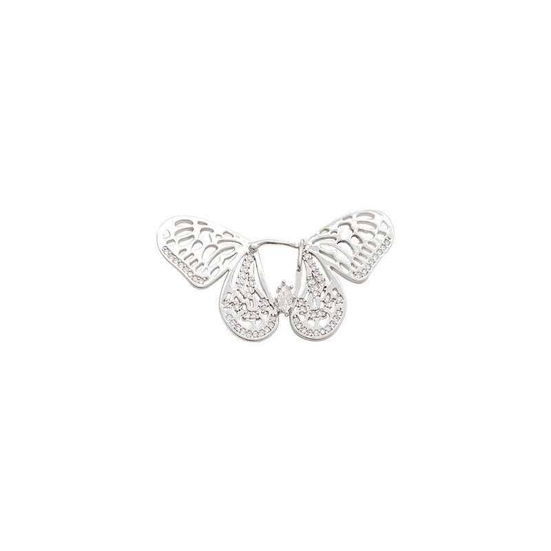 Silver Color Hollow Butterfly Hoop Earrings for Women Girl Christmas Gift Animal Jewelry Wholesale