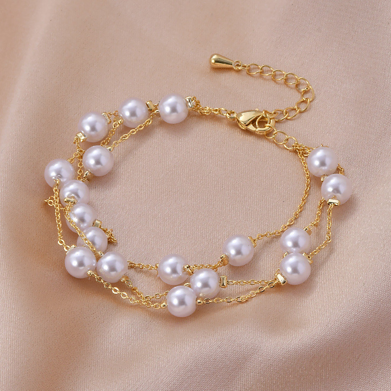2022 New Luxury Pearl Bracelet for Women Fashion Classic Multilayer  Chain Cuff Bracelet Female Party Jewelry Accessories