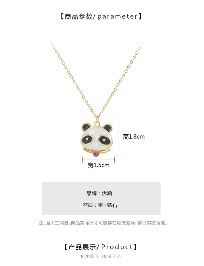Panda Penddants Stainless Steel Chains Vintage Charms Chokers Necklaces Men Women DIY Statement Dropshipping