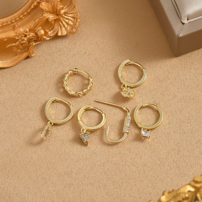 Wholesale 14K Gold Filled Small CZ Ear Cuff For Women Charming Cubic Zircon Dangle Earrings Fashion Gift Jewelry