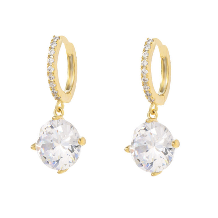 Fashion AAA CZ Hoop Earrings For Women Silver Color Crystal Girl Hoops Jewelry Gift Wholesale