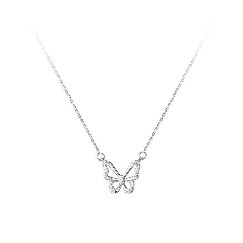 Hollow Fashion Butterfly Necklace For Women With Zircon Shining Animal Choker Party Gift For Ladies Jewelry