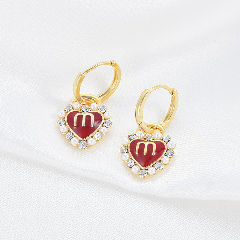 Cz Love Letter Heart Shape Dangle Drop Earring 2022 New Design Valentines Gift Jewelry for Girlfriend