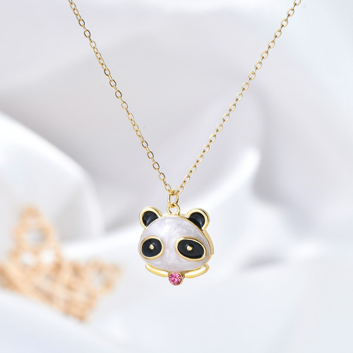 Panda Penddants Stainless Steel Chains Vintage Charms Chokers Necklaces Men Women DIY Statement Dropshipping