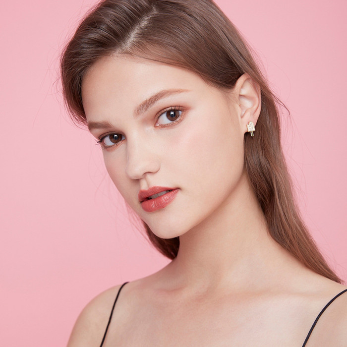 Fashion Cool Ice Cream Ear Stud Women's Elegant Small Simple Earrings French High Grade Ear Stud