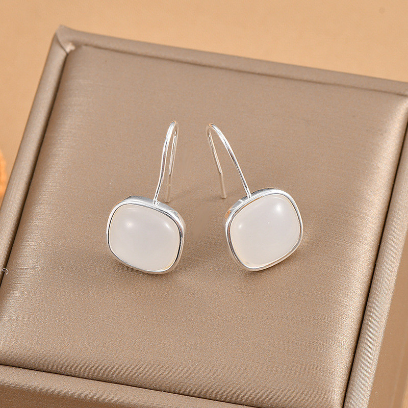 Korean New Design Fashion Jewelry Copper Ear Hook Square Earrings for Women Luxury Party Gift