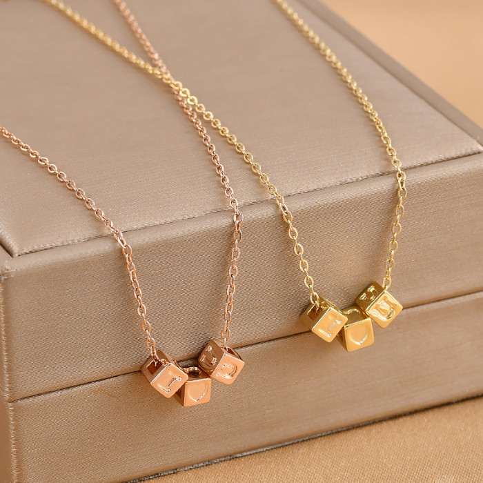 Stainless Steel Necklaces Geometric Square Cube Simplicity Style Fashion Necklace For Women Jewelry Party