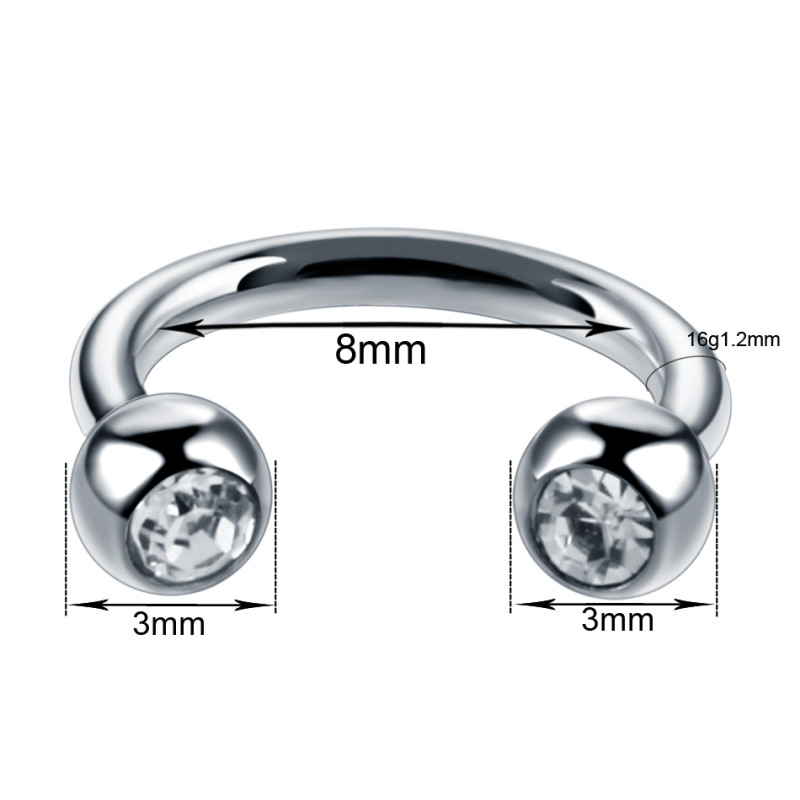 1Pc Titaniuml Horseshoe Nose Ring Internal Thread Circular Septum Nose Hoop Ball Spike Eyebrow Ear Lip Piercing Body Jewelry