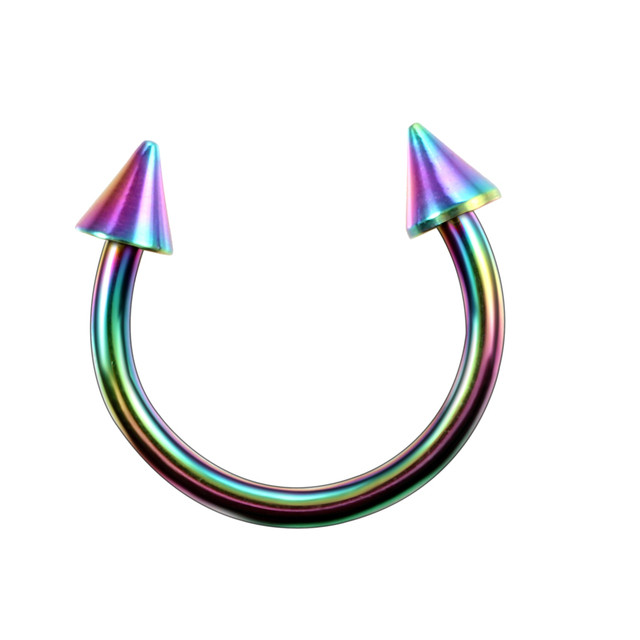 1Pc Titaniuml Horseshoe Nose Ring Internal Thread Circular Septum Nose Hoop Ball Spike Eyebrow Ear Lip Piercing Body Jewelry