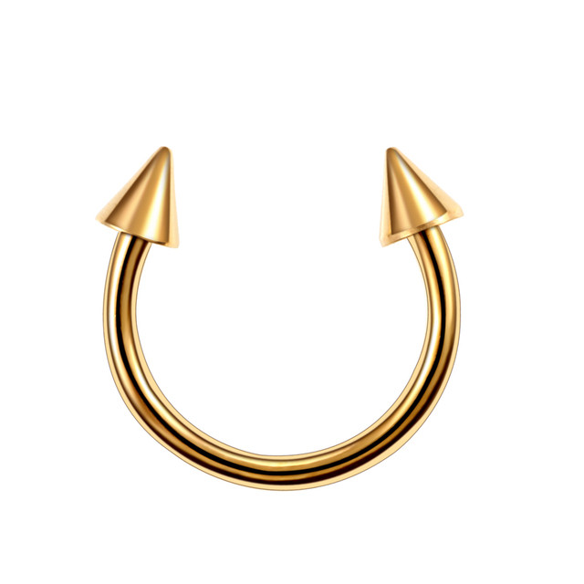 1Pc Titaniuml Horseshoe Nose Ring Internal Thread Circular Septum Nose Hoop Ball Spike Eyebrow Ear Lip Piercing Body Jewelry